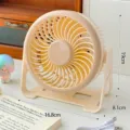 Ventilatore da tavolo USB portatile con batteria da 2000mAh per casa, ufficio e dormitorio studentesco. - Albicocca