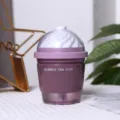 Mini humidificateur USB en forme de tasse de thé avec veilleuse colorée pour bureau. - Violet