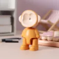 Simpatica scimmia dei cartoni animati LED luce notturna mini ornamento da scrivania, lampada. - Giallo chiaro
