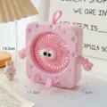 Ventilatore da tavolo carino rosa formaggio cartone animato portatile USB variante - Ventilatore Quadrato Formaggio / Rosa