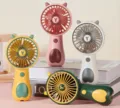Mini ventola portatile a mano ricaricabile USB simpatico ventilatore da tavolo estivo. - Stile Orecchie Appuntite / Colori Misti