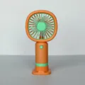 Tragbarer Mini Hand-USB-Ventilator mit Tischbasis in leuchtendem Orange und Grün. - XY023 Wiederaufladbarer Ventilator (2 Stufen) Orange