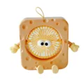 Simpatico ventilatore da tavolo USB quadrato a forma di formaggio, portabile a 3 velocità. - Marrone