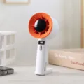 Mini ventilatore a turbina portatile con display digitale, ricaricabile via USB cool - Bianco