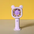 Mini ventilatore portatile con simpatico design a orecchie d'orso, ventilatore USB da tavolo. - Orecchie tonde JS58 (2 velocità) viola