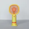 Tragbarer Mini Handventilator mit Basis, aufladbarer USB Tischventilator in Gelb und Orange. - XY023 Wiederaufladbarer Ventilator (2 Stufen) Gelb