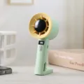 Ventilatore portatile mini turbina con display digitale, 120 velocità USB piccolo ventilatore. - Verde