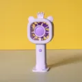 Mini ventilatore portatile viola corona orso design USB ricaricabile per studenti carino utile - JS57 Orso con Corona / Ventilatore orsetto con corona JS57 a 2 velocità viola