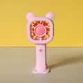 Mini ventola portatile rosa con orecchie d'orso usb ricaricabile da tavolo per estate. - Orecchie tonde JS58 (2 velocità) rosa