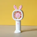 Mini ventilatore portatile ricaricabile USB, ventilatore da tavolo a 3 velocità con base, bianco e - Forma di Cervo (JS56) / Bianco