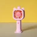 Mini ventilatore USB portatile rosa orsetto corona, ventilatore da scrivania per studenti viaggio. - JS57 Orso con Corona / Ventilatore orsetto con corona JS57 a 2 velocità rosa