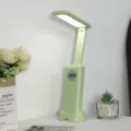 Lampada da tavolo LED pieghevole verde portatile USB ricaricabile da comodino variante - Lampada da scrivania LX-83TD con display digitale (3 livelli) - verde