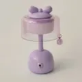 Lampada da tavolo con fiocco viola LED USB ricaricabile luce notturna retro scrivania decorazione - Viola
