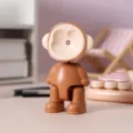 Piccola simpatica luce notturna LED a forma di scimmia marrone per la decorazione della scrivania. - Marrone scuro