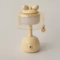 Lampada da tavolo vintage carina con fiocco USB ricaricabile LED luce notturna scrivania - Giallo