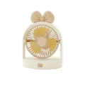Mini ventilatore da tavolo ricaricabile con grazioso fiocco, 3 velocità e luce LED pratica. - LD8362A / Albicocca