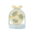 Joli ventilateur de bureau à nœud, rechargeable, portable, avec trois vitesses et LED - LD8362B / Bleu