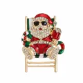 Estilo Papá Noel Con Gafas En Silla De Playa (RW0317)