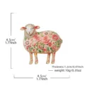 Emaillierte Strass Schaf Brosche, niedliches Blumen Design Pin, Vintage Mode Schmuck Stift. - Rosa (DW1439)