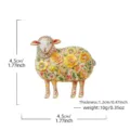 Süße Schaf Blume Brosche, Emaille Strass Vintage Tier Anstecknadel für Damen Mode Kleidung. - Gelb (DW1439)