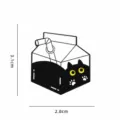 Cute cartoon black cat milk carton enamel brooch pin alloy badge fashion accessory 3.1x2.8cm - Milk Box Black Cat (CZ3520-1)