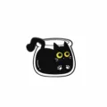 Cute cartoon black cat cup metal brooch enamel badge accessory for clothes and bags. - Glass Jar Black Cat (CZ3520-3)