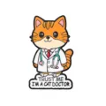 Cute cat doctor enamel pin cartoon animal badge funny metal brooch for backpacks clothes - Cat Doctor