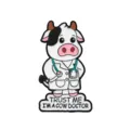 Cute cow doctor enamel pin metal cartoon badge funny backpack apparel accessory gift - Cow Doctor