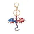 American flag dragon metal keychain stylish patriotic bag pendant enamel accessories - USA Flag Style (YSK00017-1)