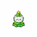 Spilla smaltata gatto albero di Natale carina, spilla in metallo per borsa e vestiti invernali. - Gatto Bianco Con Albero Di Natale (CZ4602-3)