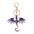 Purple enamel dragon metal keychain bag pendant stylish animal accessory charm gift. - Purple Gradient Style (YSK00017-4)