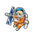 Simpatica spilla smaltata gatto astronauta, distintivo gattino spaziale cartoon per vestiti e borse. - Gatto Ragdoll che Tiene un Satellite