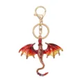 Metal dragon keychain with vibrant red enamel and sparkling rhinestones, perfect bag pendant. - Red and Yellow Gradient (YSK00017-5)