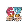 Cute number 67 donut ice cream enamel pin badge metal brooch for backpack clothes decor - Donut Style (CZ3729-4)