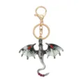 Metal Dragon Keychain Enamel Rhinestone Bag Charm Gothic Animal Key Ring Accessory - Multicolor Enamel Style (YSK00017-6)