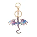 Galaxy dragon metal keychain, enamel dragon bag charm, cute fantasy keyring accessory - Starry Sky Gradient (YSK00017-9)
