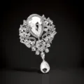 Elegante Kristall Tropfen Brosche silberne strass Vintage Mode Schmuck für Damen Zubehör - Weißer Stil (YNCP3056) / Weiß