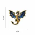Blue Gold Western Dragon Enamel Pin Metal Badge Variant Accessories for Clothing and Bags - Blue Gold Gradient (CZ3829-3)
