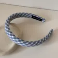 Blue gingham headband sweet women hair accessory handmade style sponge high top hair hoop - 2cm Wide / Light Blue Plaid