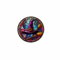 Halloween Witch Hat Stained Glass Brooch Pin Enamel Alloy Badge Party Costume Fashion Accessory - Witch Hat Broom (CZ4111-2)