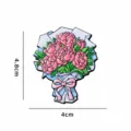 Floral Bouquet Enamel Pin Cute Pink Peony Fridge Magnet Alloy Decorative Brooch - Peony Bouquet (BXT0173-1) / Refrigerator Magnet / Electrophoretic Black