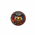 Halloween stained glass pumpkin brooch alloy metal enamel badge holiday party clothing accessories - Pumpkin Bat (CZ4111-3)