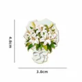 Exquisite lily bouquet enamel pin fridge magnet, lovely alloy magnetic floral decor gift. - Lily Bouquet (BXT0173-3) / Refrigerator Magnet / Gold Plating