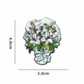 Exquisite lily flower bouquet fridge magnet alloy magnetic pin decoration 4.8x3.8cm - Lily Bouquet (BXT0173-3) / Refrigerator Magnet / Electrophoretic Black