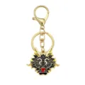 Metal dragon keychain, Chinese zodiac key ring, black gold finish car key accessory. - Black (YSK00257)