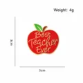 Cute enamel apple brooch pin Best Teacher Ever gift for teachers appreciation 3cm - Red Apple Style 1 (CZ3787-2)