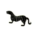 Museum cultural creative black gold enamel tiger fridge magnet with ancient script symbols. - Tiger Tally (BXT0027-6)