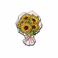 Sunflower bouquet enamel pin fridge magnet alloy cute floral creative commemorative gift badge - Sunflower Bouquet (BXT0173-4) / Refrigerator Magnet / Electrophoretic Black