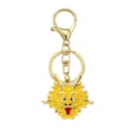 Gold and yellow enamel dragon keychain, Chinese zodiac metal pendant accessory for car keys. - Yellow (YSK00257)