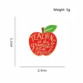Teacher appreciation red apple enamel pin badge brooch, cute metal lapel pin gift. - Red Apple Style 2 (CZ3787-5)